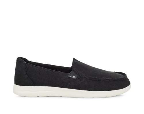 Sanuk Womens Donna Lite TX Canvas Slip-on Black Shoes | DOTUGX759